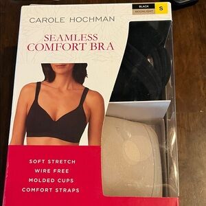 Midnight by Carole Hochman Black and Cream Seamless Bra